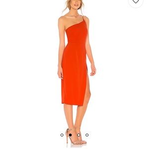 Lovers and Friends - Lazo Midi Dress in Blood Orange - size 8
